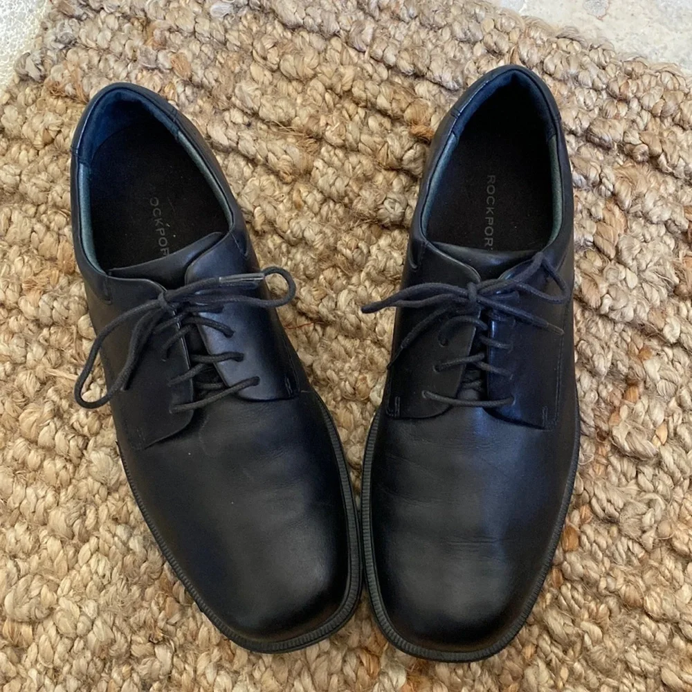 Rockport Derby , Oxford black leather shoes men’s Size 10.5W